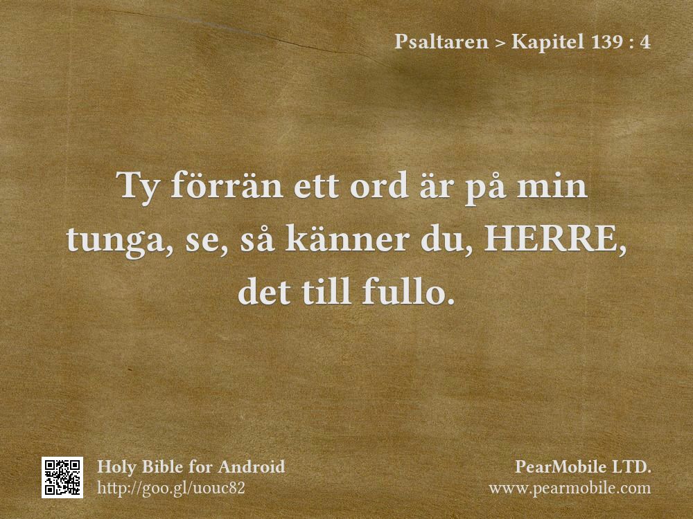 Psaltaren, Kapitel 139:4